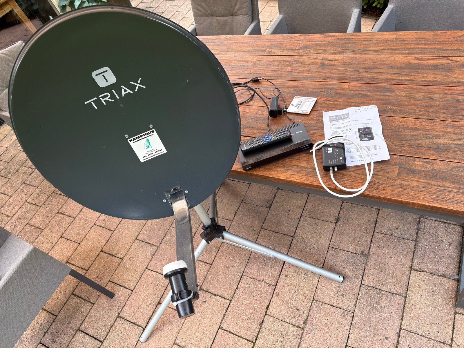 Sataliet, ontvanger, standaard,tv ontvanger en satalietmeter, Ophalen, Gebruikt