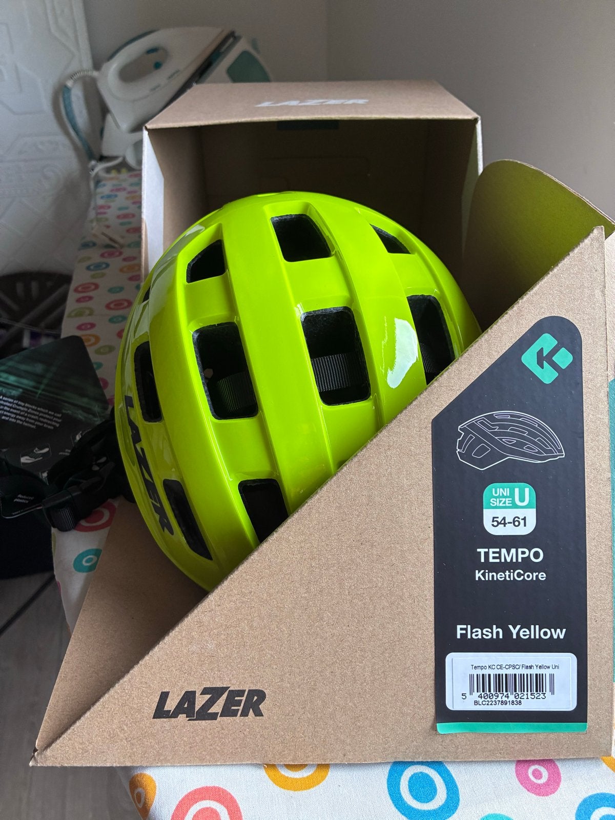 Lazer Tempo Kineticore Fietshelm - Flash Geel (Nieuw), Fietsen en Brommers, Ophalen of Verzenden, Nieuw, Overige maten, Heer of Dame