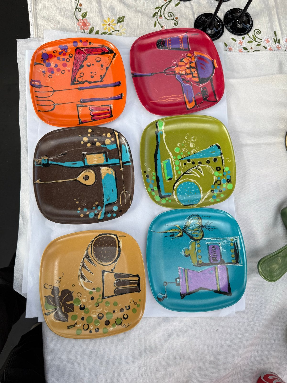 Vintage Melamine Borden Set - Niftrik M3658, Kunststof, Gebruikt, Overige merken, Vintage