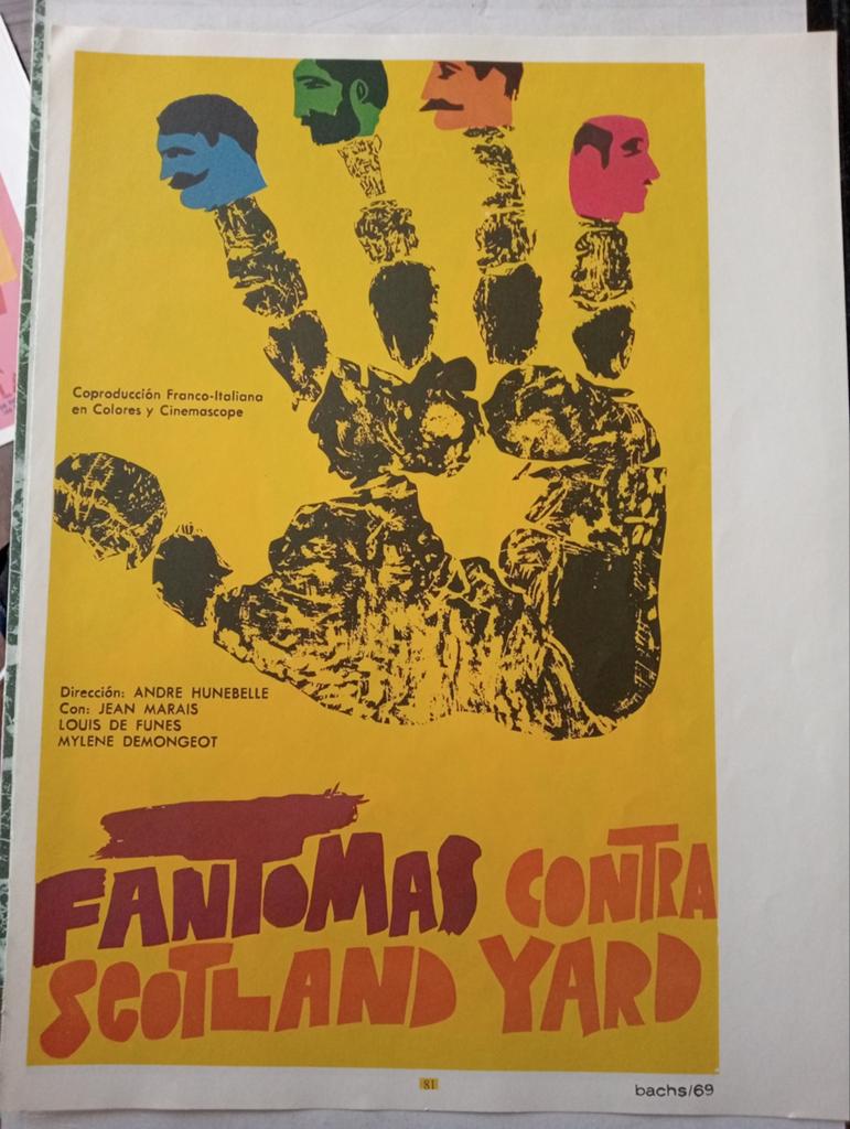 Franse Film affiche Louis de Funes Cuba 1970, Ophalen of Verzenden, Gebruikt, A1 t/m A3, Film en Tv