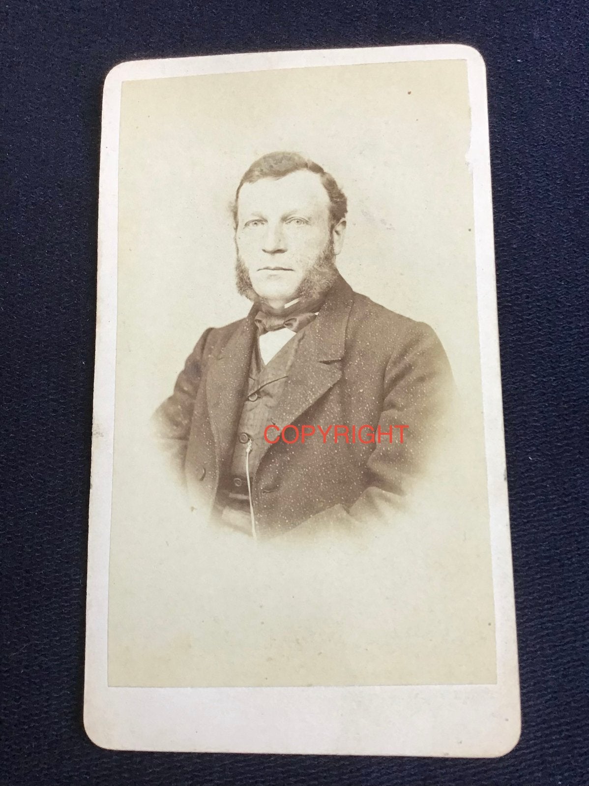 CDV, Man, W.C. VAN DIJK, UTRECHT, zeer oud, dun karton, Verzamelen, Ophalen of Verzenden, Voor 1940, Gebruikt, Foto