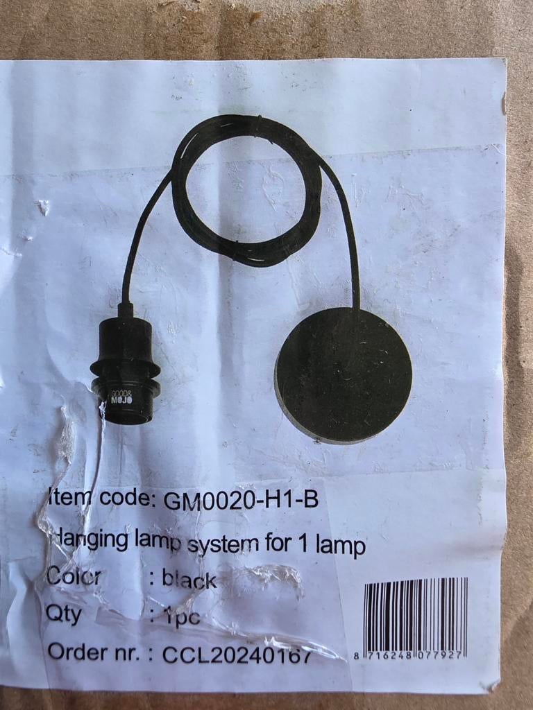 2x GOOD&MOJO Zwarte Hanglamp Systeem - Nieuw in Doos, Huis en Inrichting, Lampen | Hanglampen, Modern, Industrieel, Nieuw, GOOD&MOJO