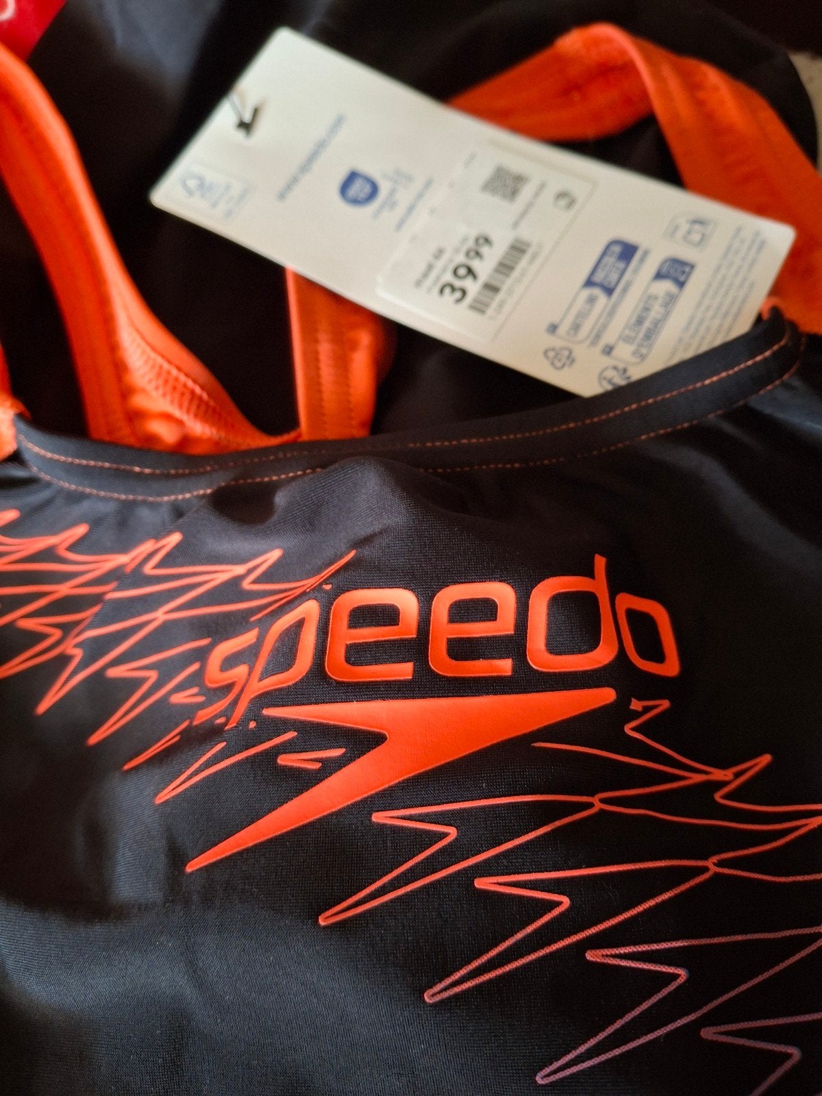 Speedo Badpak Zwart/Oranje maat 44 NIEUW, Kleding | Dames, Badmode en Zwemkleding, Ophalen, Zwart, Nieuw, Badpak