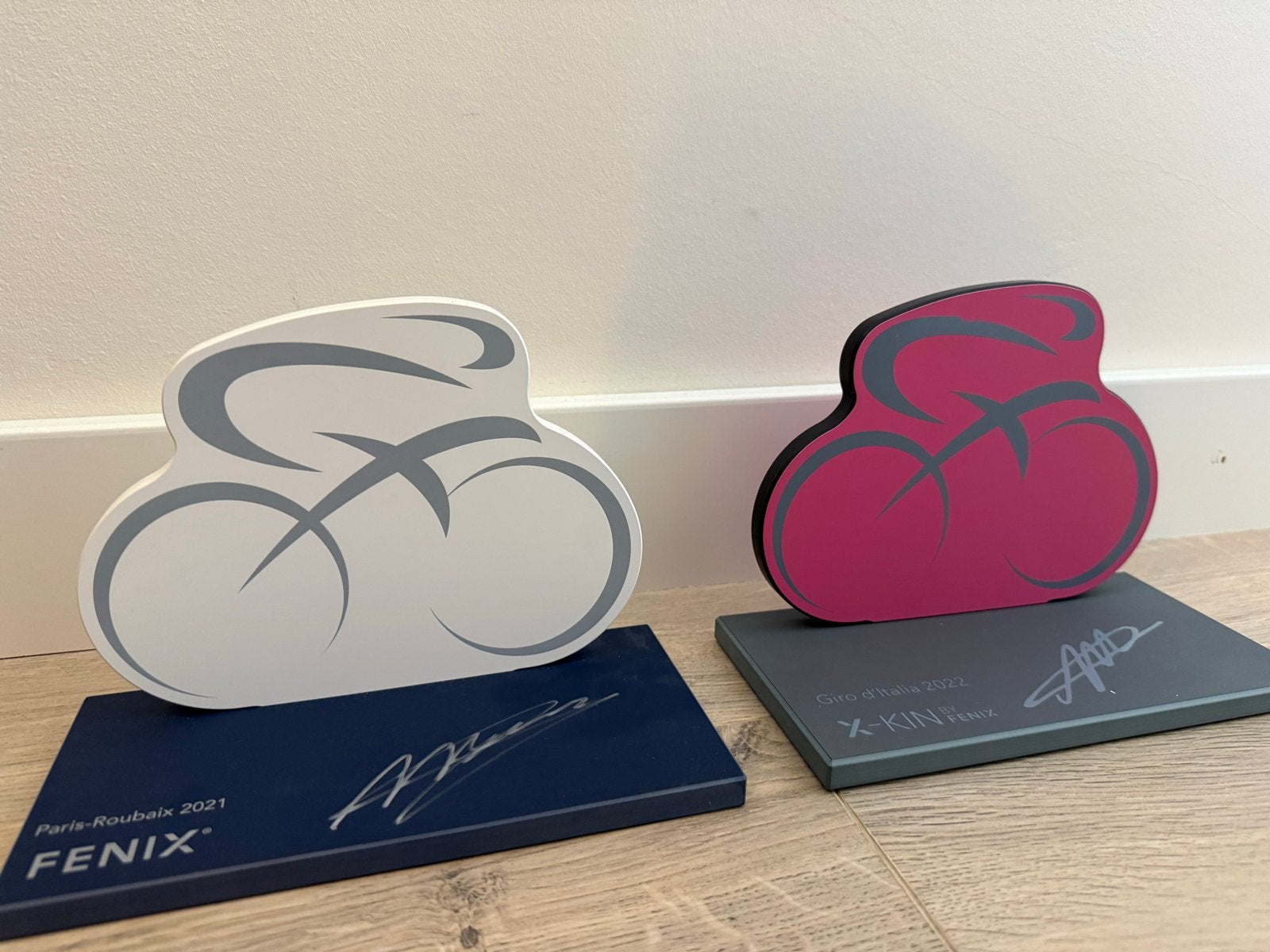 Unieke wielren trofeeën Paris-Roubaix & Giro It, gesigneerd, Ophalen of Verzenden, Zo goed als nieuw
