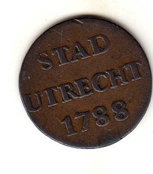 Stad Utrecht - hele mooie Duit 1788 - KM#91, Postzegels en Munten, Verzenden, Vóór koninkrijk, Overige waardes