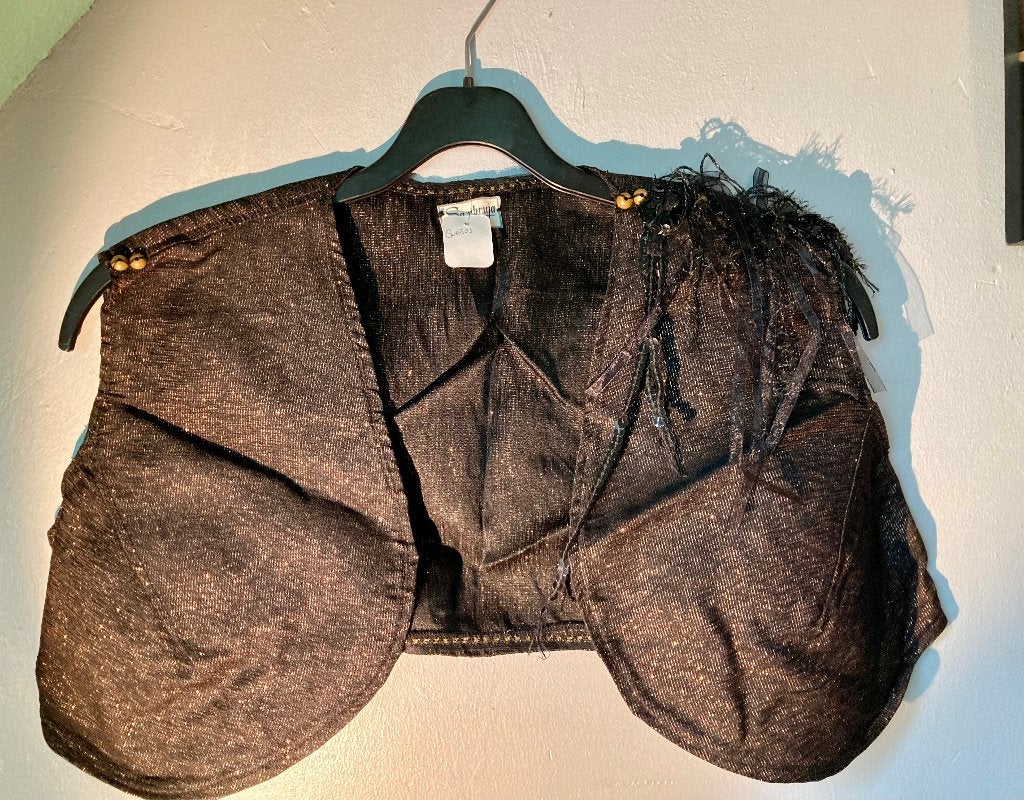 Exclusieve bolero van synthetische stof, maat 42, Overige typen, Zwart, Maat 42/44 (L), Nieuw