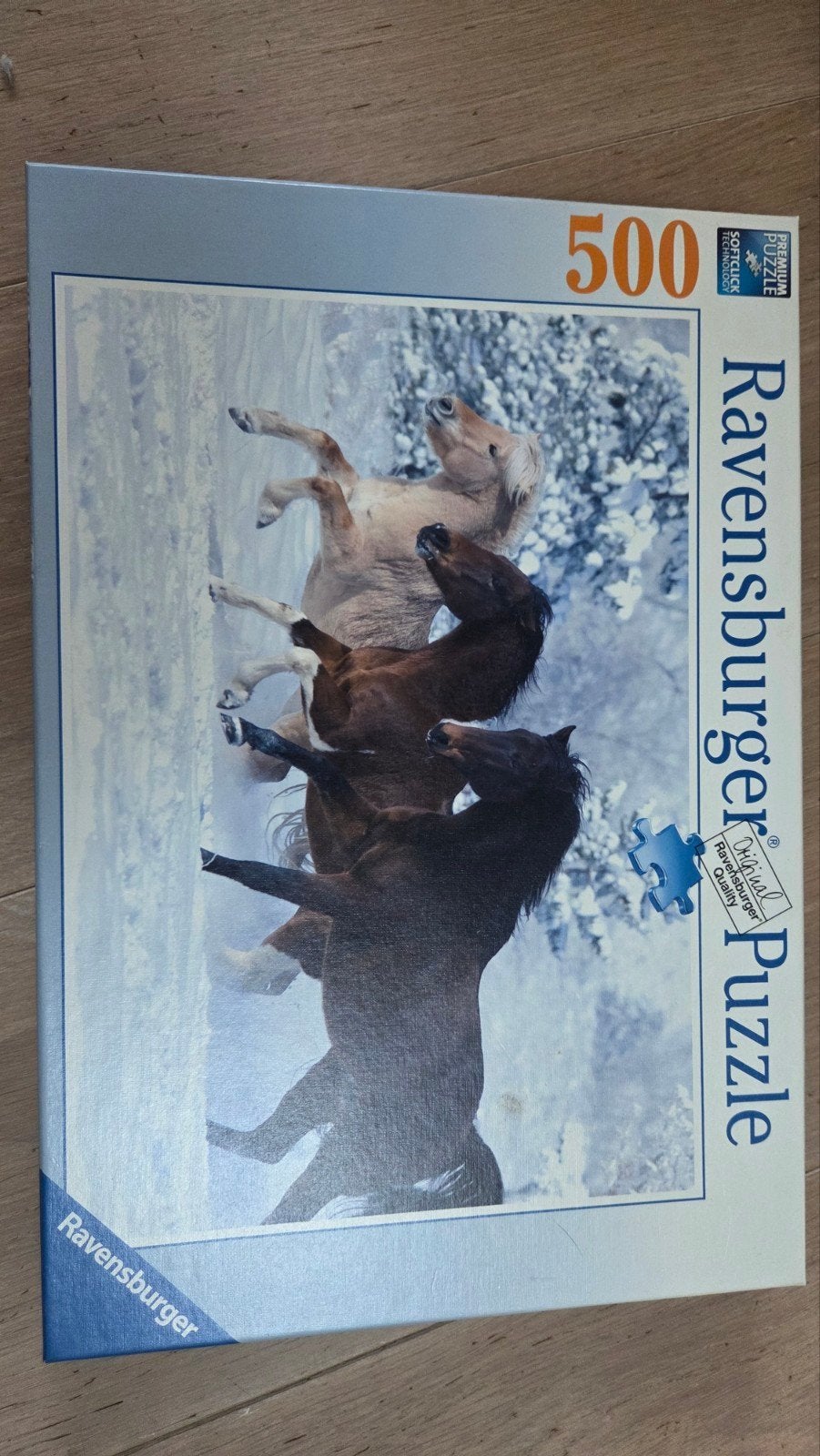 Ravensburger Legpuzzel 500 stukjes - Paarden in de sneeuw, Ophalen of Verzenden, 500 t/m 1500 stukjes, Gebruikt, Legpuzzel
