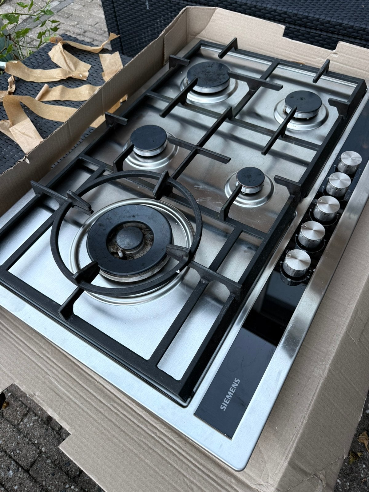 Siemens kookplaat gas 76x52 onder 55cm breed, Ophalen, Zo goed als nieuw, Inbouw, Gas
