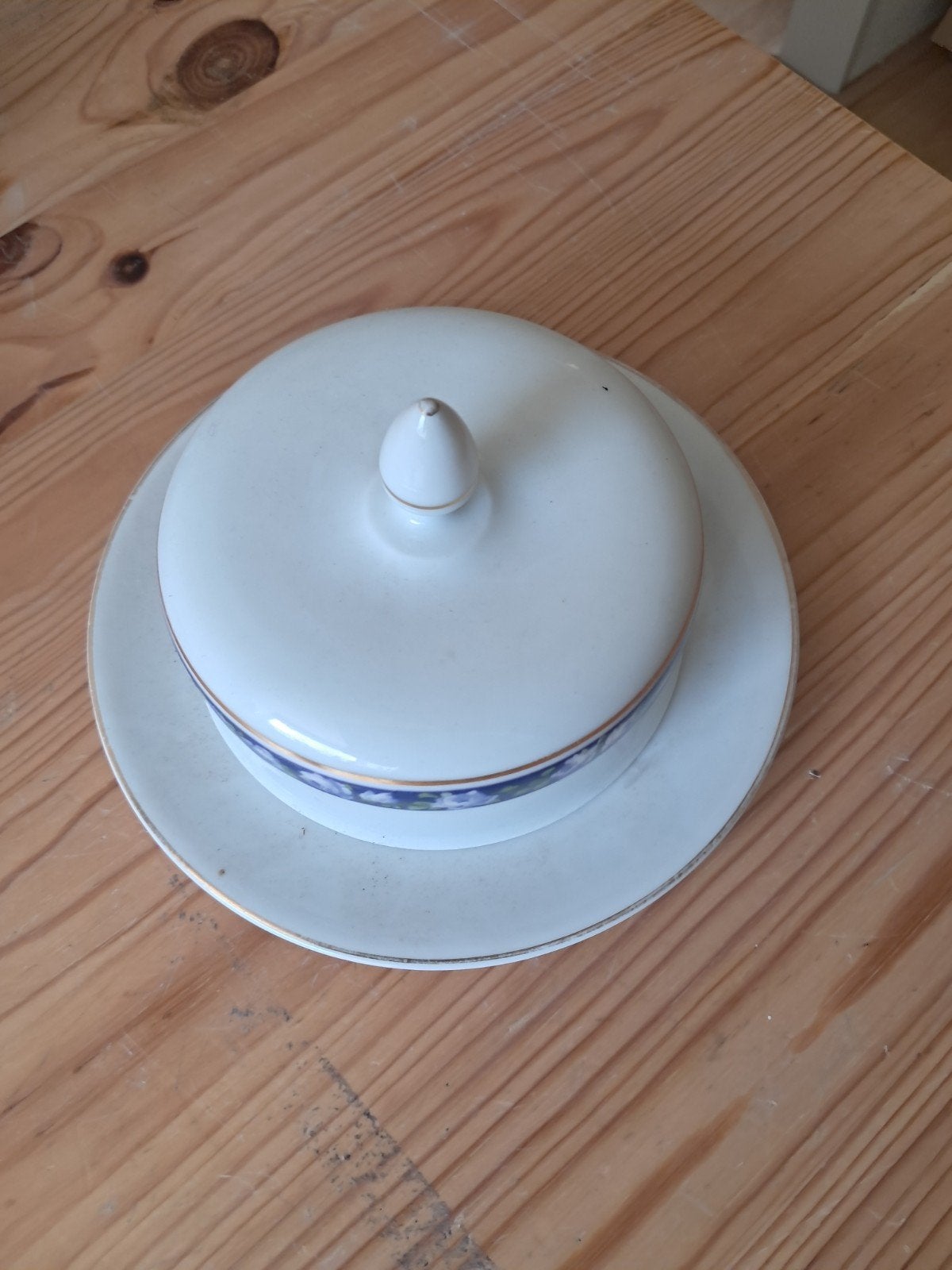 Vintage botervlootje met deksel, Antiek en Kunst, Ophalen of Verzenden