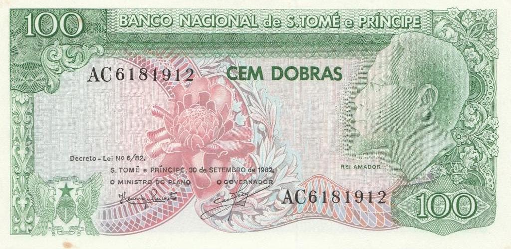 100 Cem Dobras  Banco S.TOME E PRINCIPE 30.9.1982, Ophalen of Verzenden, Overige landen, Los biljet