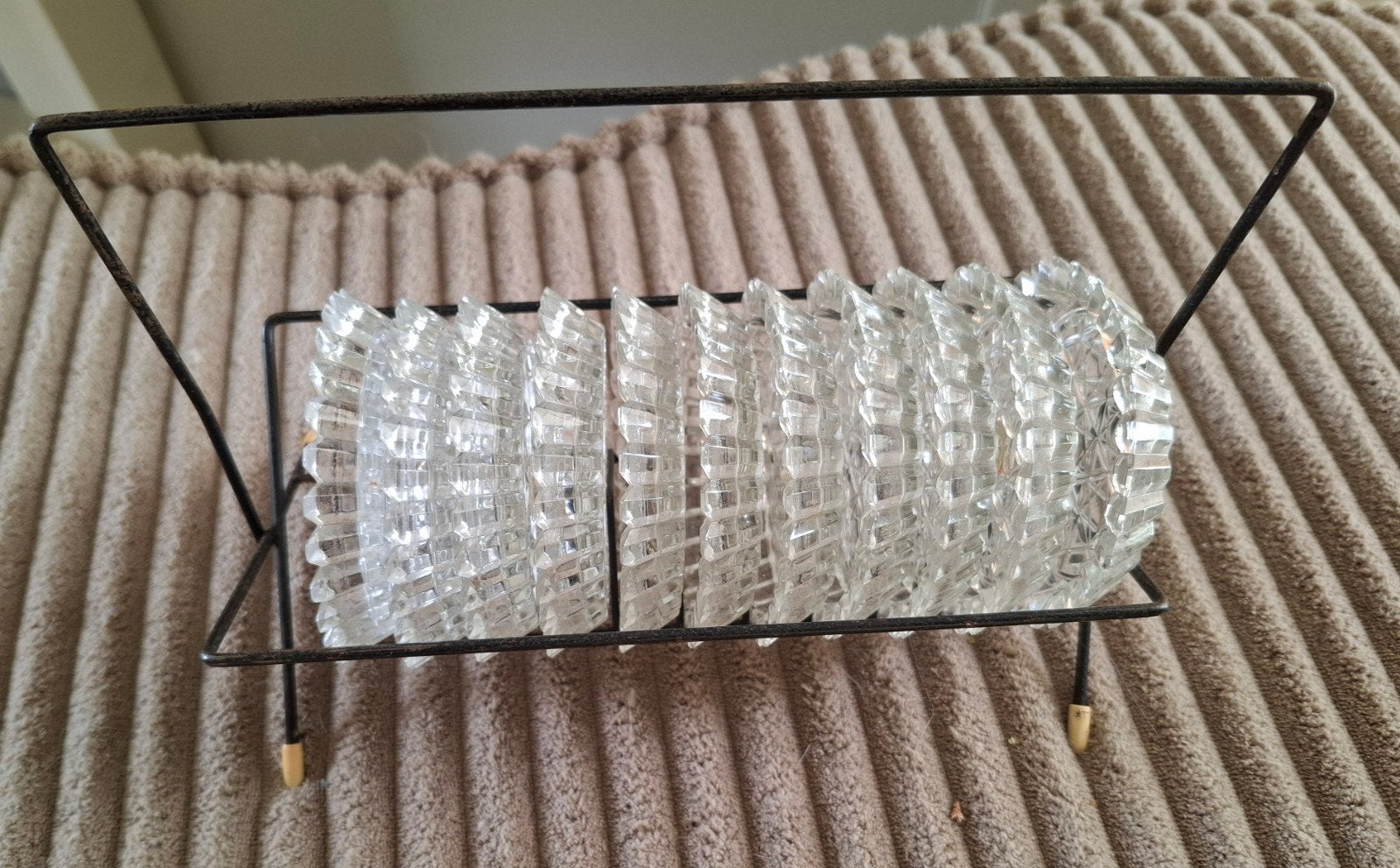 Vintage Bohemia glas onderzetters, Ophalen of Verzenden