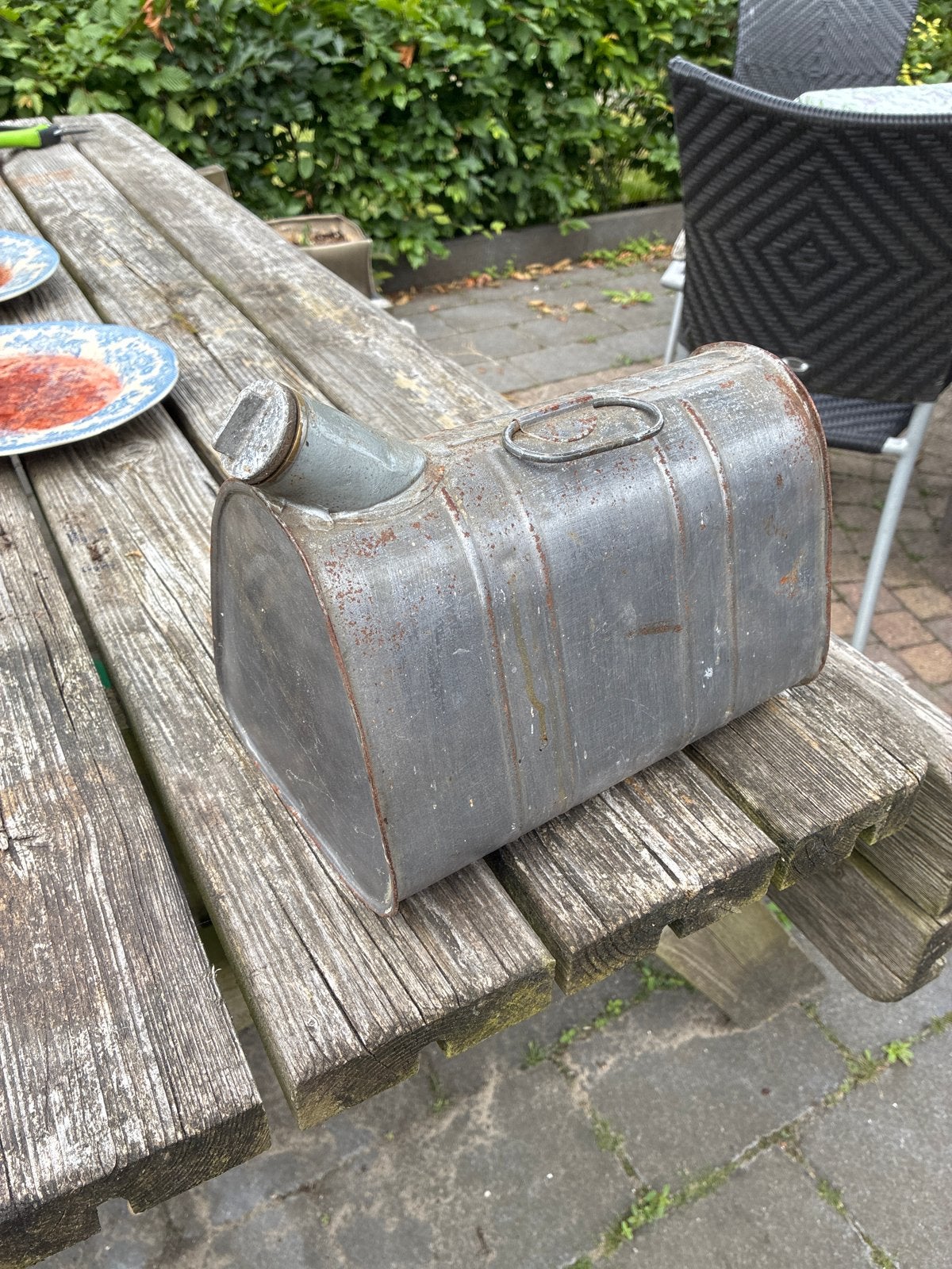 Oude metalen jerrycan / oliekannetje, Ophalen of Verzenden