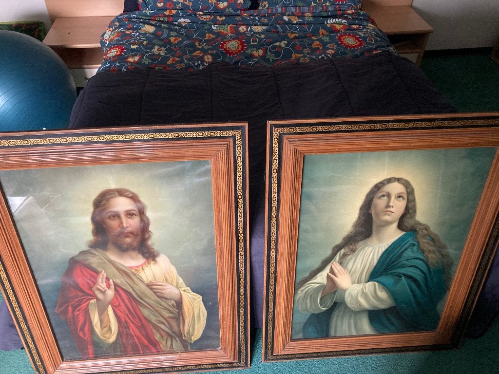 Ingelijst posters Jezus Maria, Ophalen of Verzenden