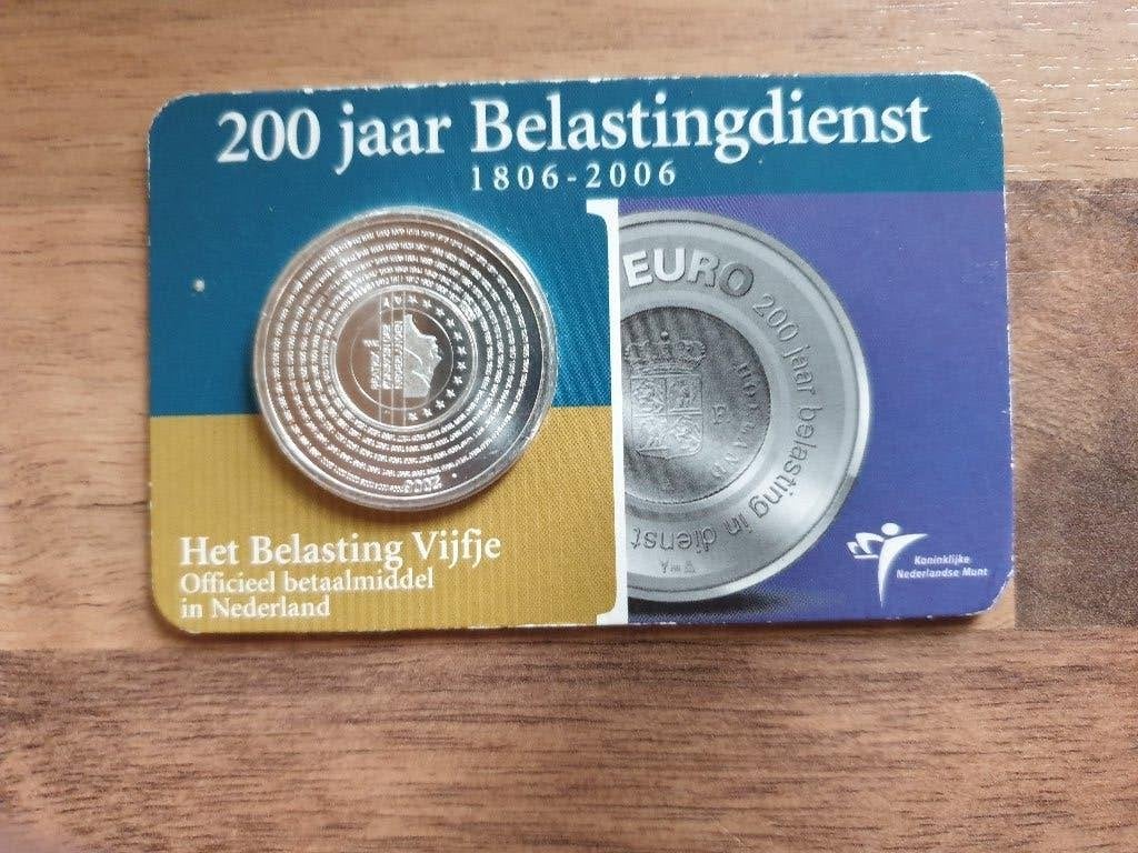 Het belasting Vijfje coincard, Verzenden, Koningin Beatrix, Zilver, Euro's