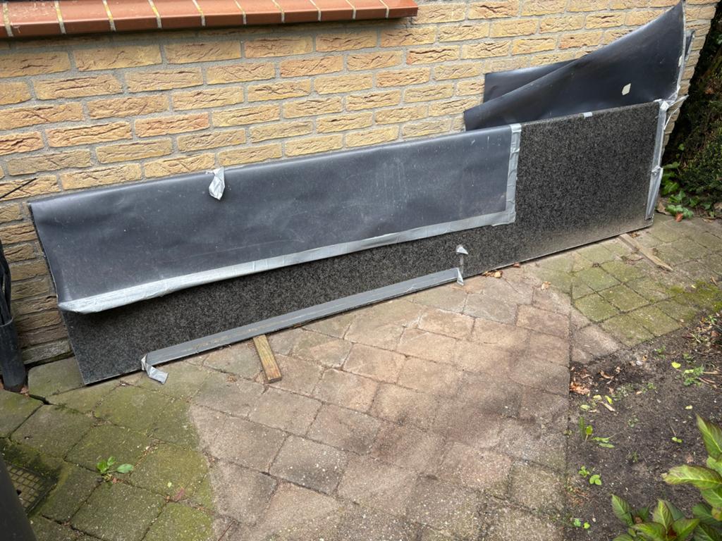 Granieten werkblad 60x2,60m x30 dik, Ophalen, Gebruikt