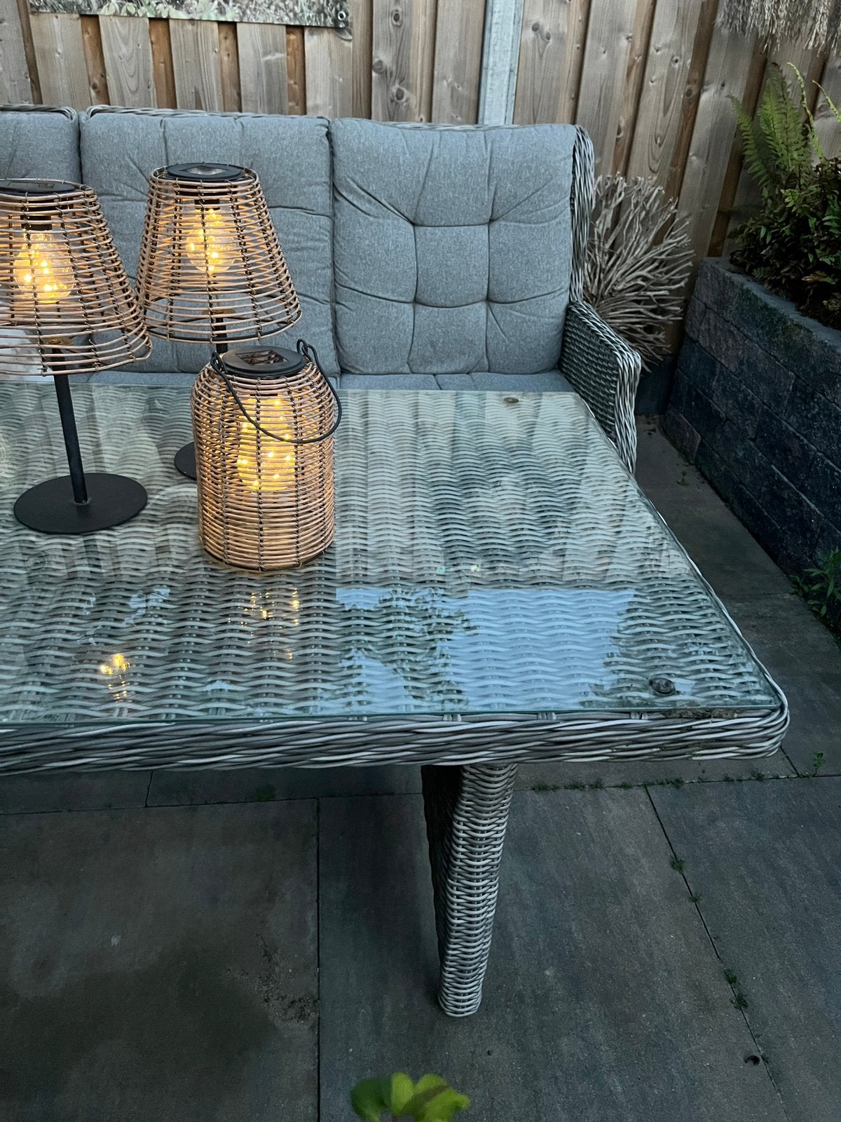 Luxe tuinset met in de bank en de fauteuils verstelbare rug., Ophalen, Bank, Gebruikt, 6 zitplaatsen