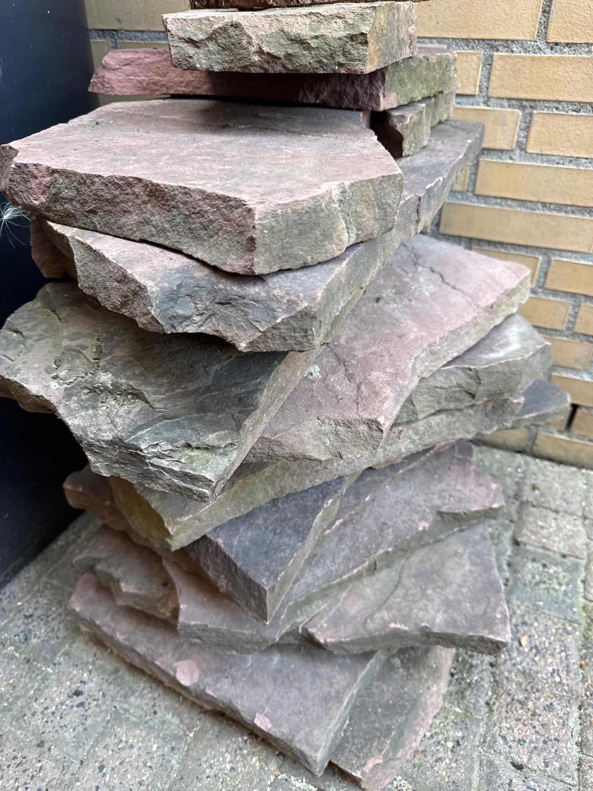 Natuurstenen stapstenen of flagstones, Ophalen, Gebruikt, Zandsteen, Kei