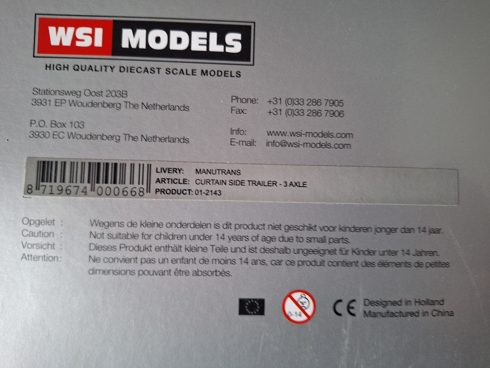 Manutrans Huifrailer, Ophalen of Verzenden, Nieuw, Bus of Vrachtwagen, Wsi