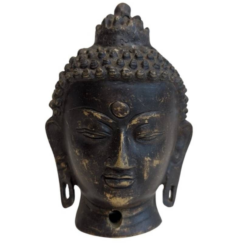 Antiek bronzen Boeddhahoofd – Himalaya, 096