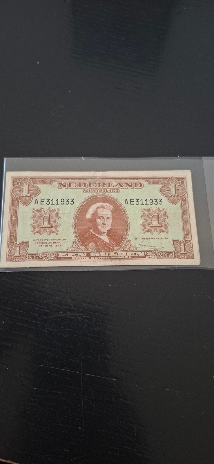1 gulden biljet 1945 unc 2 lett.6cijfers bieden, Postzegels en Munten, Bankbiljetten | Nederland, Ophalen of Verzenden