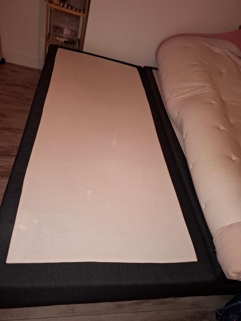 Boxspring 90x200, 49 cm hoog, 2 stuks. Samen of apart., Huis en Inrichting, Ophalen, Eenpersoons, Grijs, 90 cm