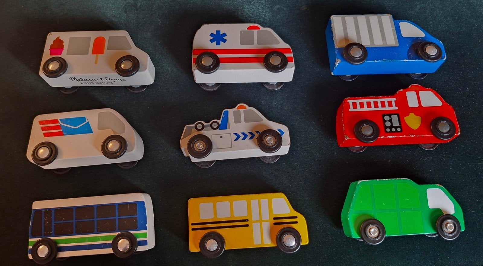 Melissa & Doug houten voertuigen set, Ophalen of Verzenden, Gebruikt