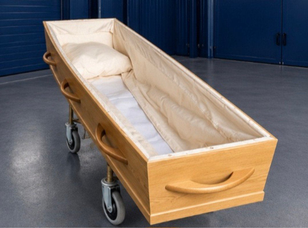 Begrafeniskist, Uitvaartkist, Lijkkist met lichte schade, Nieuw, Ophalen of Verzenden, 200 tot 250 cm, Plank