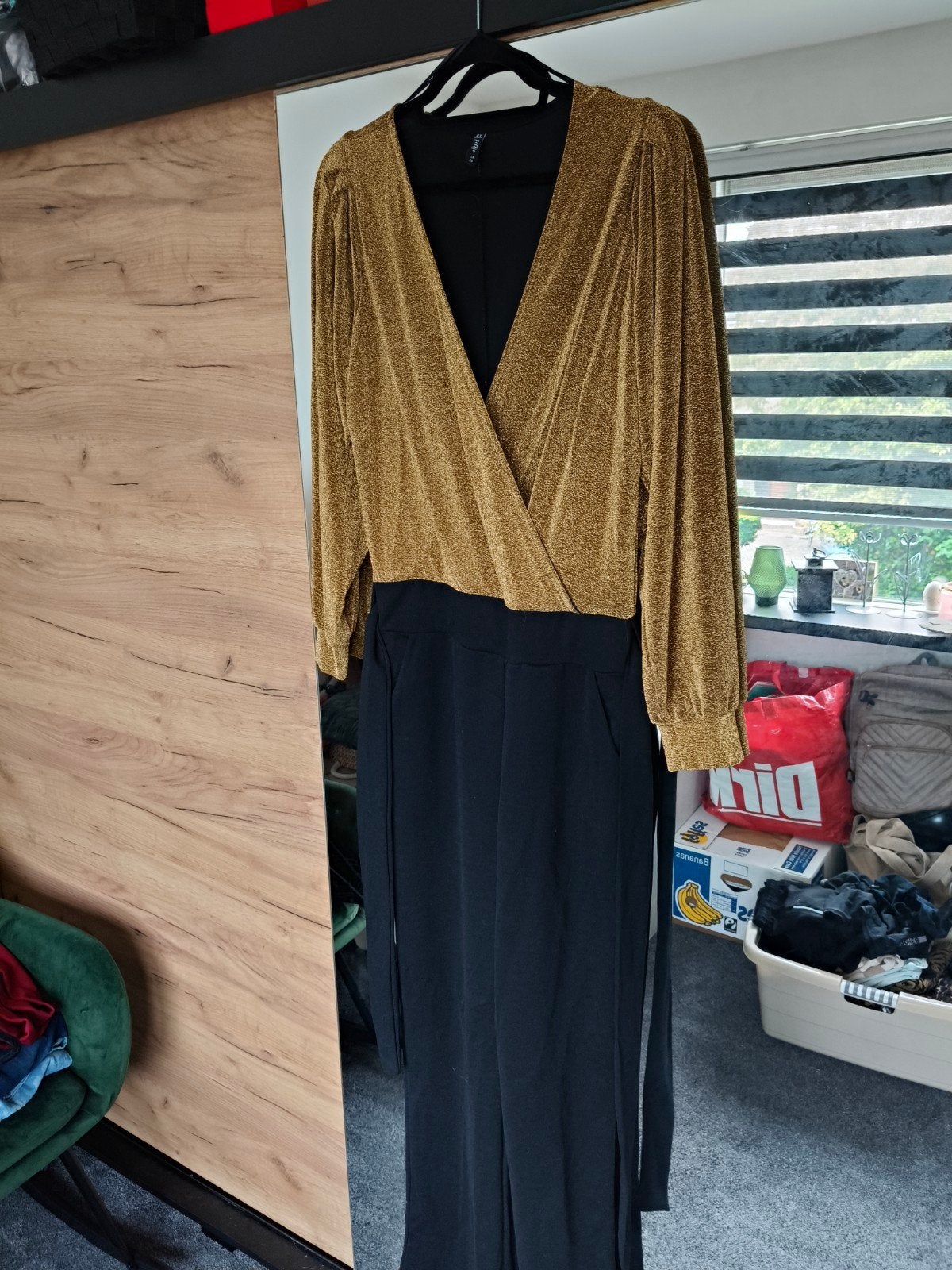 feest jumpsuit, Kleding | Dames, Ophalen of Verzenden, Zo goed als nieuw, Maat 38/40 (M), Zwart