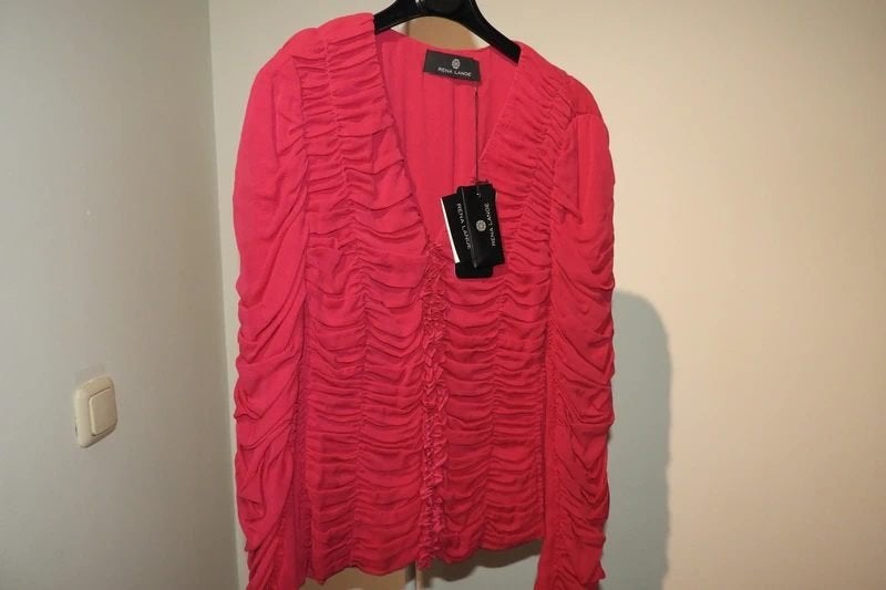 Rena Lange nieuw vest fucia roze vest zijde gesmockt M, Kleding | Dames, Truien en Vesten, Maat 38/40 (M), Verzenden, Roze, Nieuw
