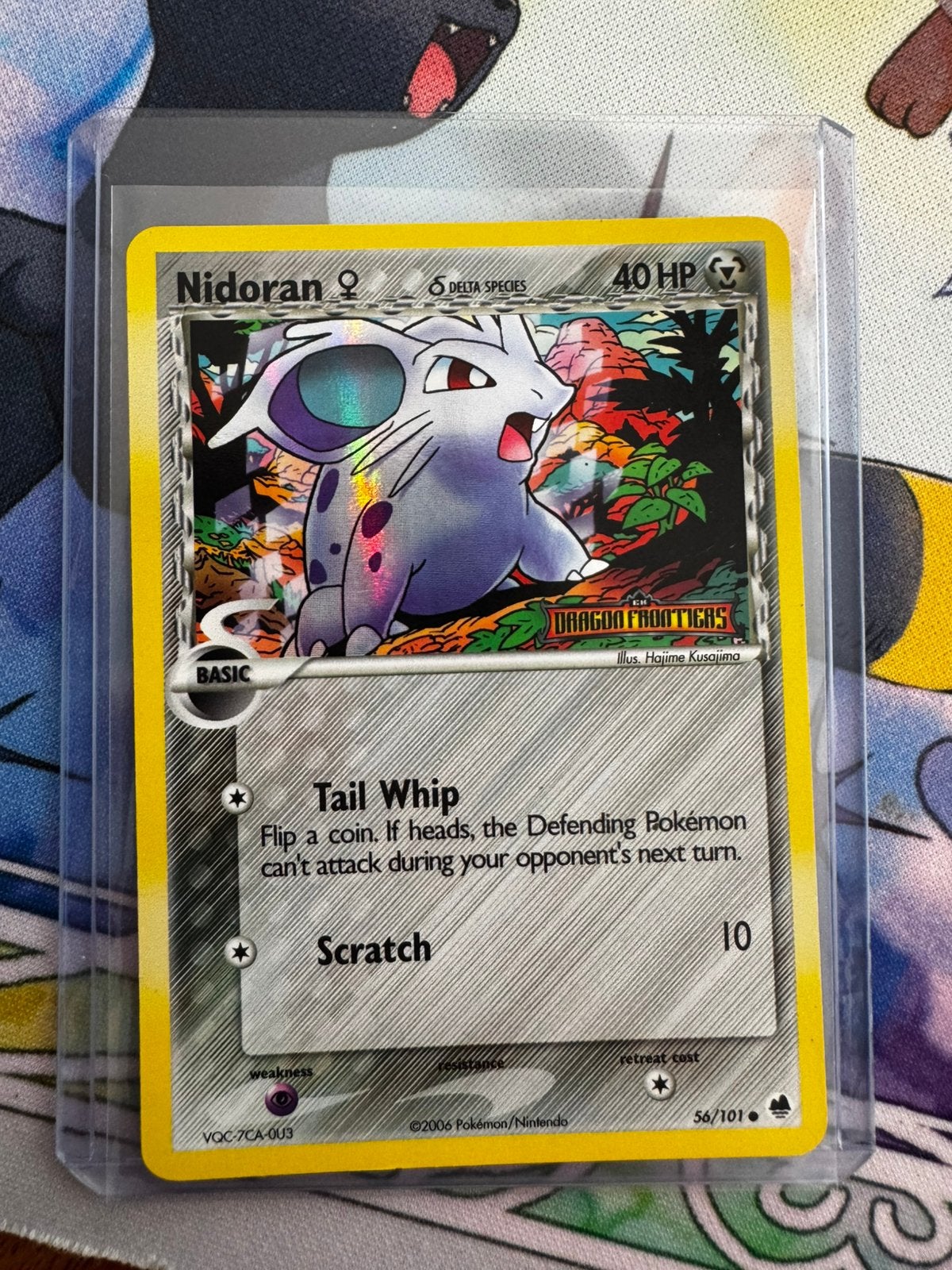 Pokemon Nidoran 56/101 Ex Dragon Frontiers Holo Stamped., Ophalen of Verzenden, Gebruikt, Losse kaart