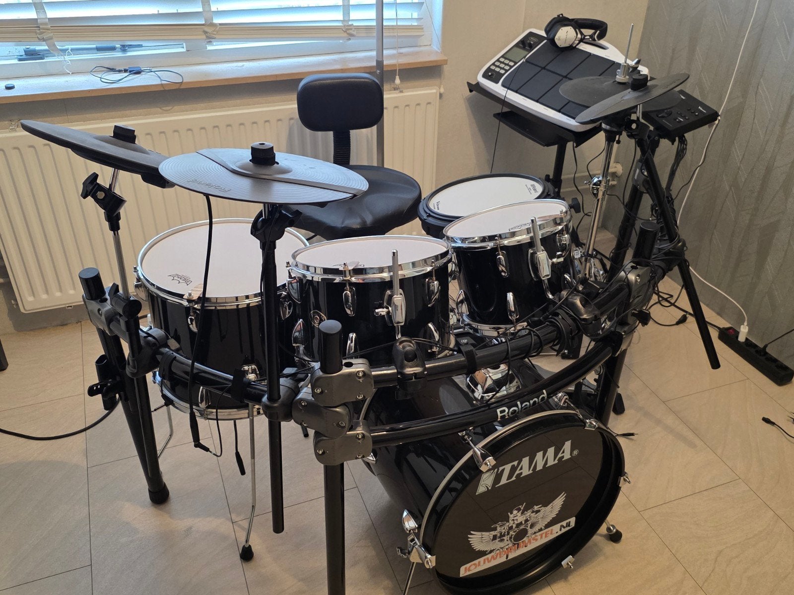 Zeer complete & hoogwaardige Hybride / Elektronische Drumset, Ophalen, Zo goed als nieuw, Roland