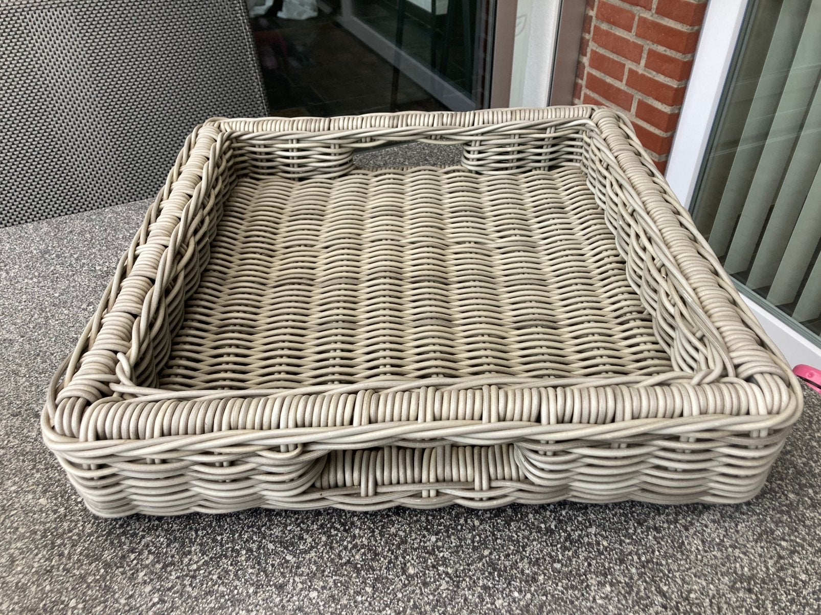 Rieten dienblad, Huis en Inrichting, Woonaccessoires | Dienbladen, Ophalen, Overige materialen, Gevlochten, Vierkant