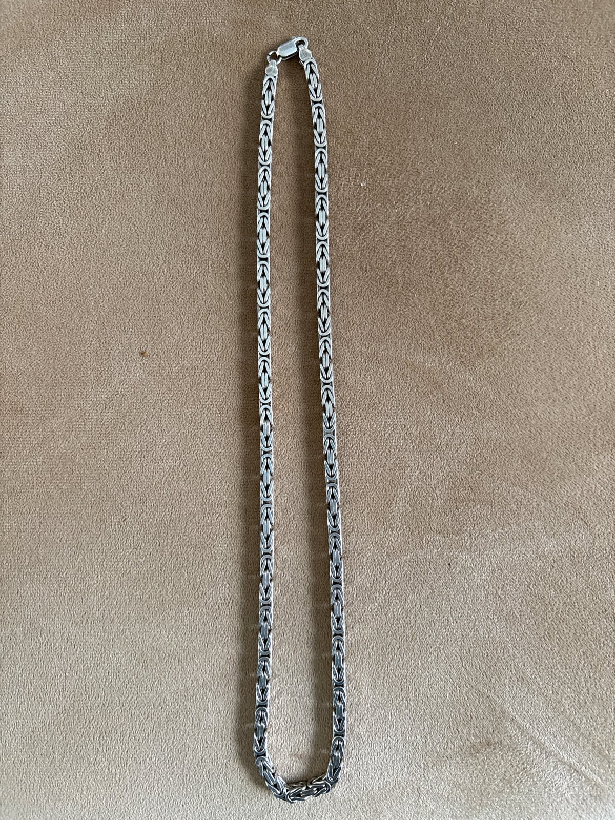 Zilveren Koningsketting - 925 Sterling Zilver, Ophalen of Verzenden, Gebruikt, Zilver