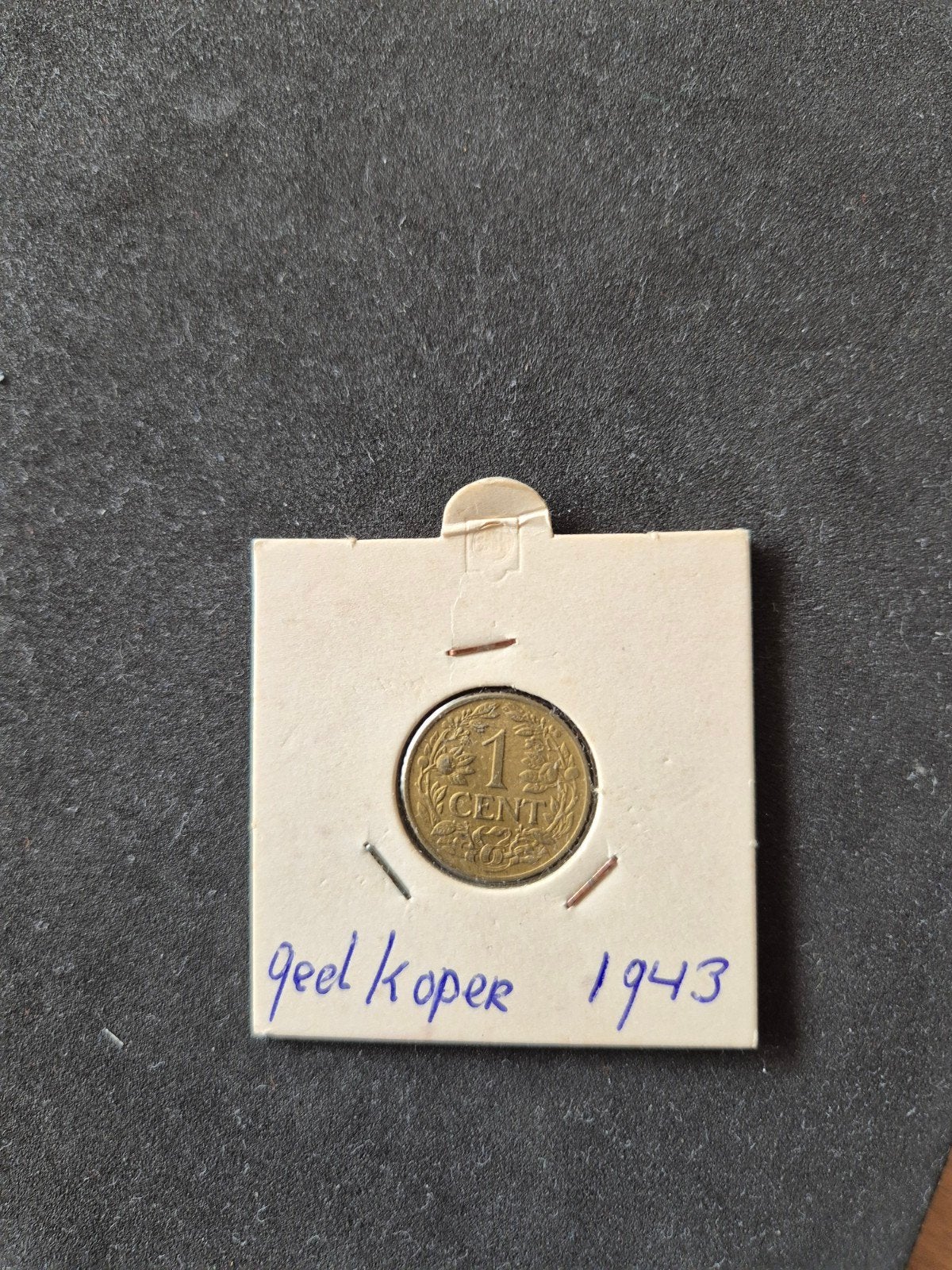 geel koperen cent 1943 mooie munt, Ophalen of Verzenden