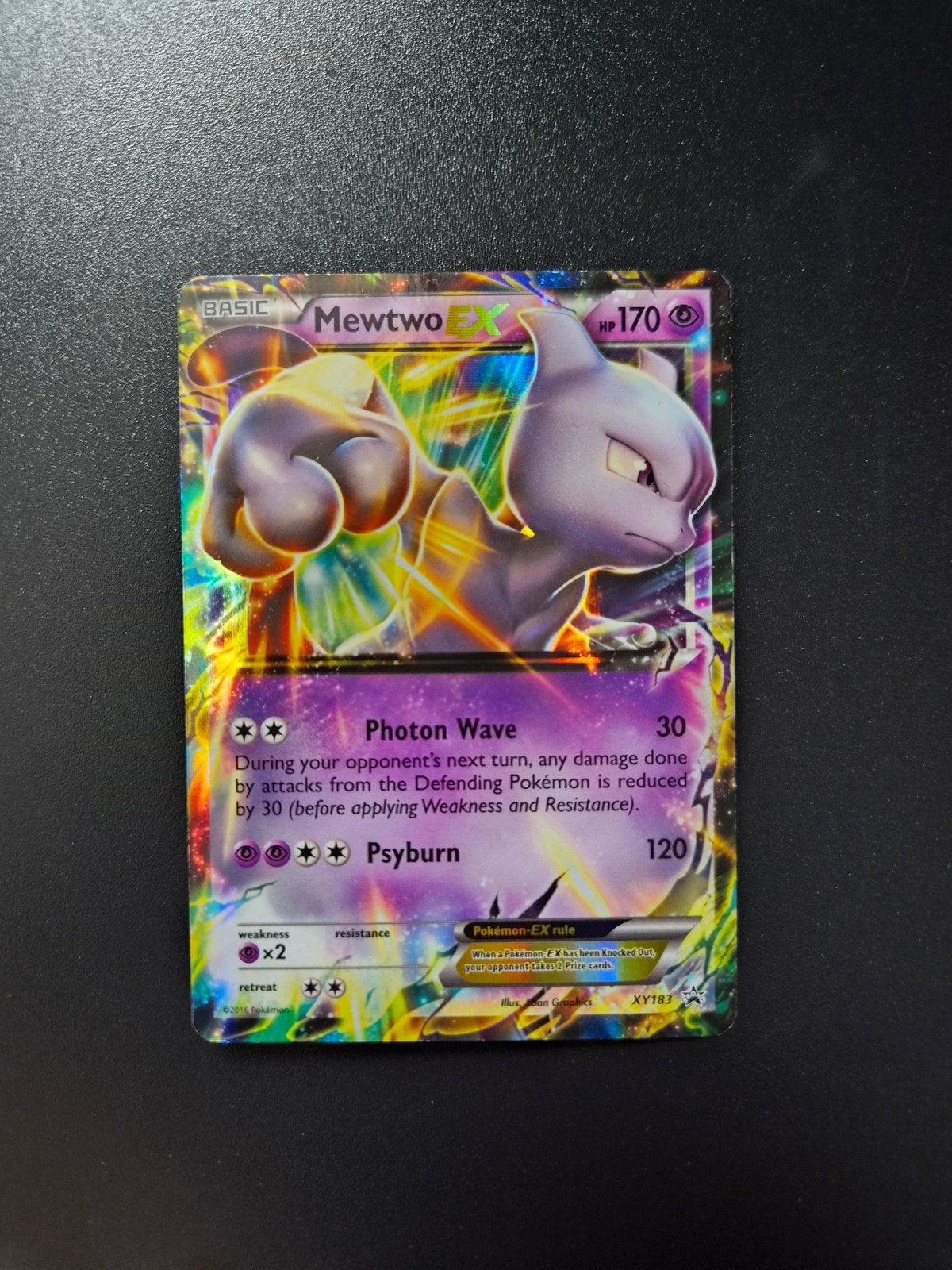 Mewtwo EX XY183 Pokemon Promo, Ophalen of Verzenden, Zo goed als nieuw, Booster, Foil