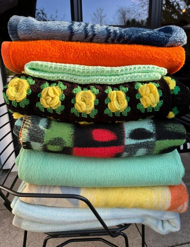 Deken Wol Wollen Vintage AaBe Kleine Prijsjes, Huis en Inrichting, Woonaccessoires | Plaids en Woondekens, Gebruikt, Ophalen of Verzenden