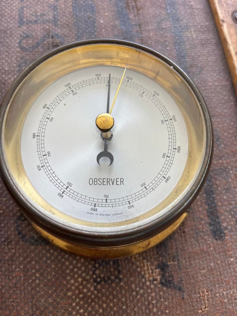 Vintage Barometer "Observer" - Made in Western Germany, Ophalen of Verzenden, Gebruikt, Barometer