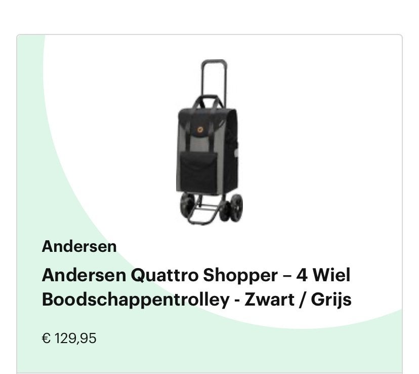 Boodschappen kar/trolley (andersen), Ophalen, Gebruikt, Zwart, 60 tot 80 cm