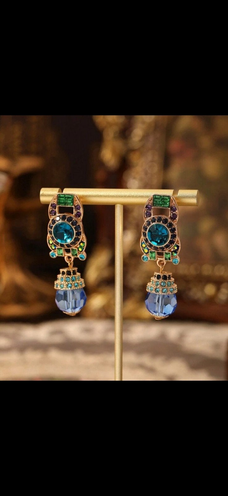 GRATIS VERZENDING Oorbellen met Blauwe en Groene, Sieraden, Tassen en Uiterlijk, Oorbellen, Nieuw, Hangers, Overige materialen