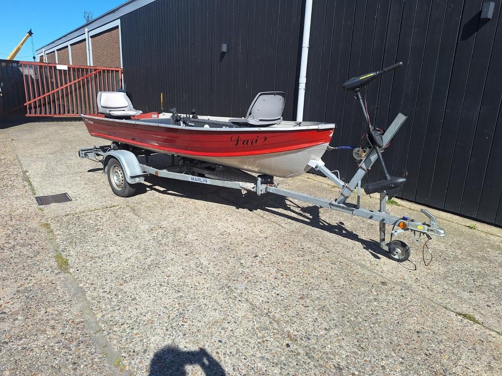 Aluminium boot . Fisher 410 sl 8pk mercury., Gebruikt, Tot 10 pk, Aluminium, Ophalen of Verzenden
