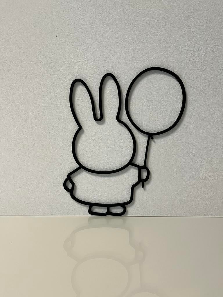 Nijntje met ballon wanddecoratie 3d geprint!, Ophalen of Verzenden, Zo goed als nieuw