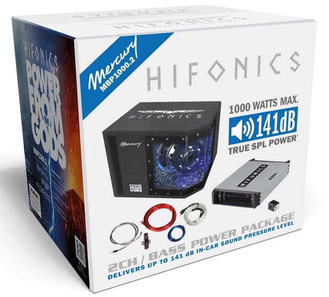 Hifonics Mercury MBP1000.2 Subwoofer + versterker, Auto diversen, Autospeakers, Nieuw, Ophalen of Verzenden