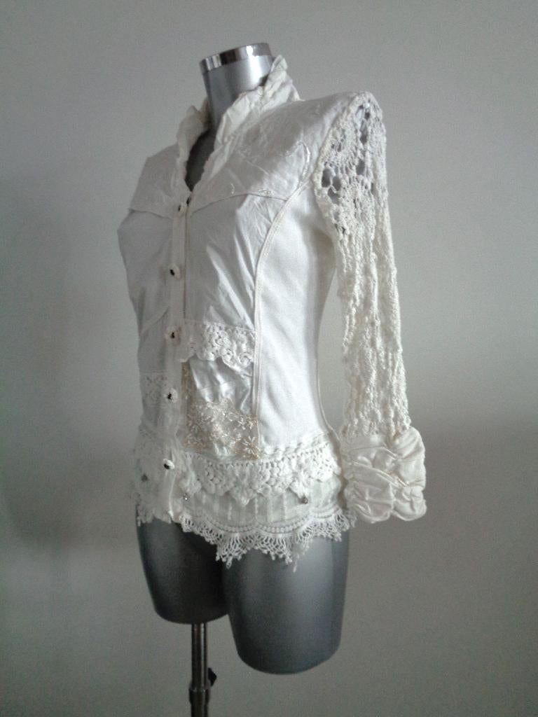 Elisa Cavaletti Italy wit jasje, maat small, origineel., Kleding | Dames, Verzenden, Zo goed als nieuw, Maat 36 (S), Wit
