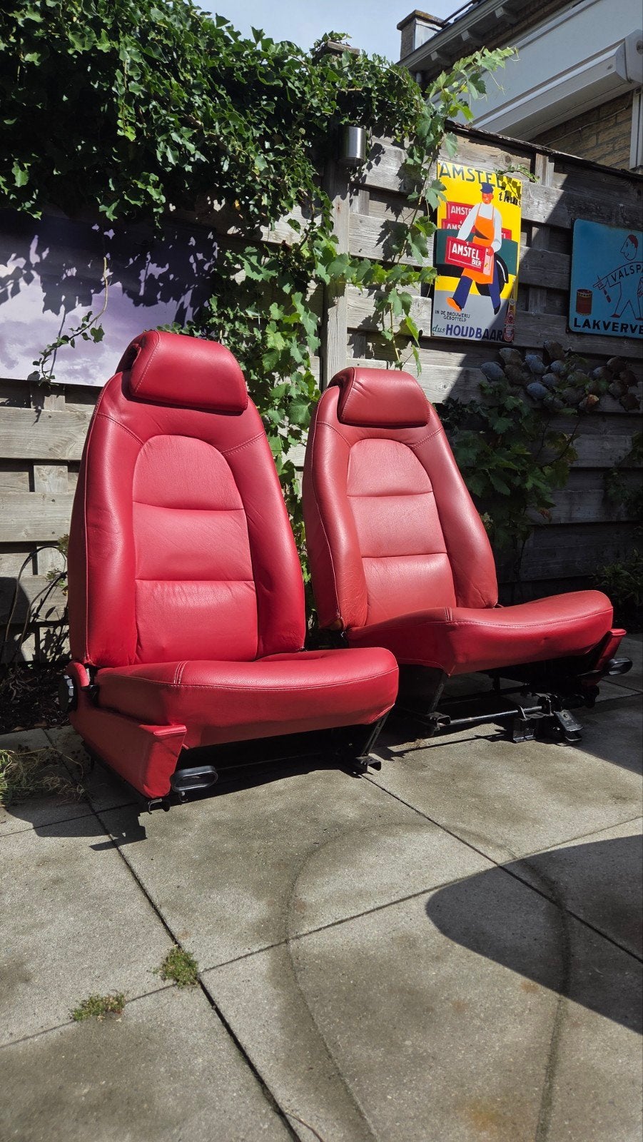 COMPLEET SAAB 900 classic Interieur rood leder leer cabrio, Ophalen, Nieuw, Saab