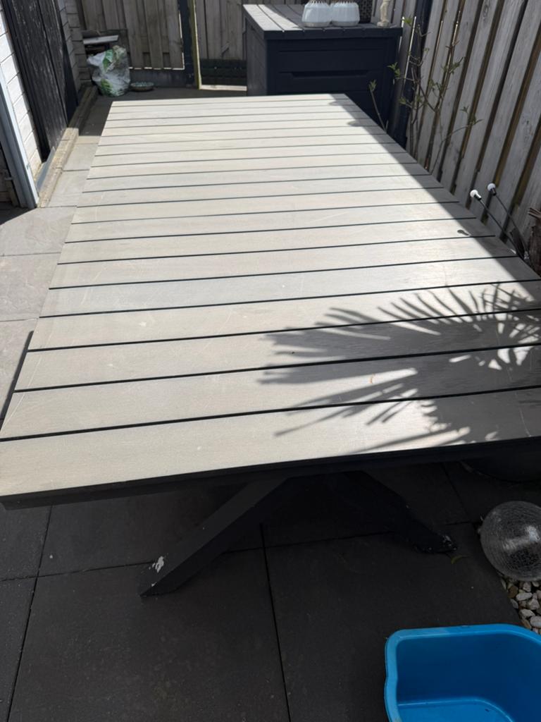 Grote tuintafel 200x100, Tuin en Terras, Tuintafels, Ophalen, Gebruikt, Rechthoekig, Overige materialen