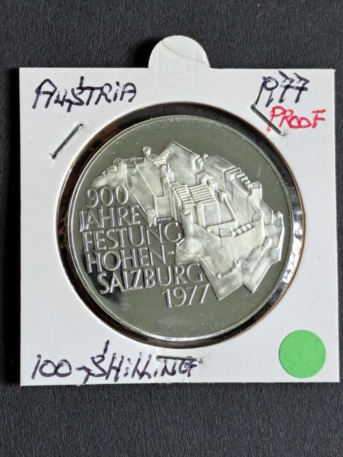 Oostenrijk 100 schilling 1977 unc proof, Ophalen of Verzenden, Oostenrijk, Losse munt, Zilver