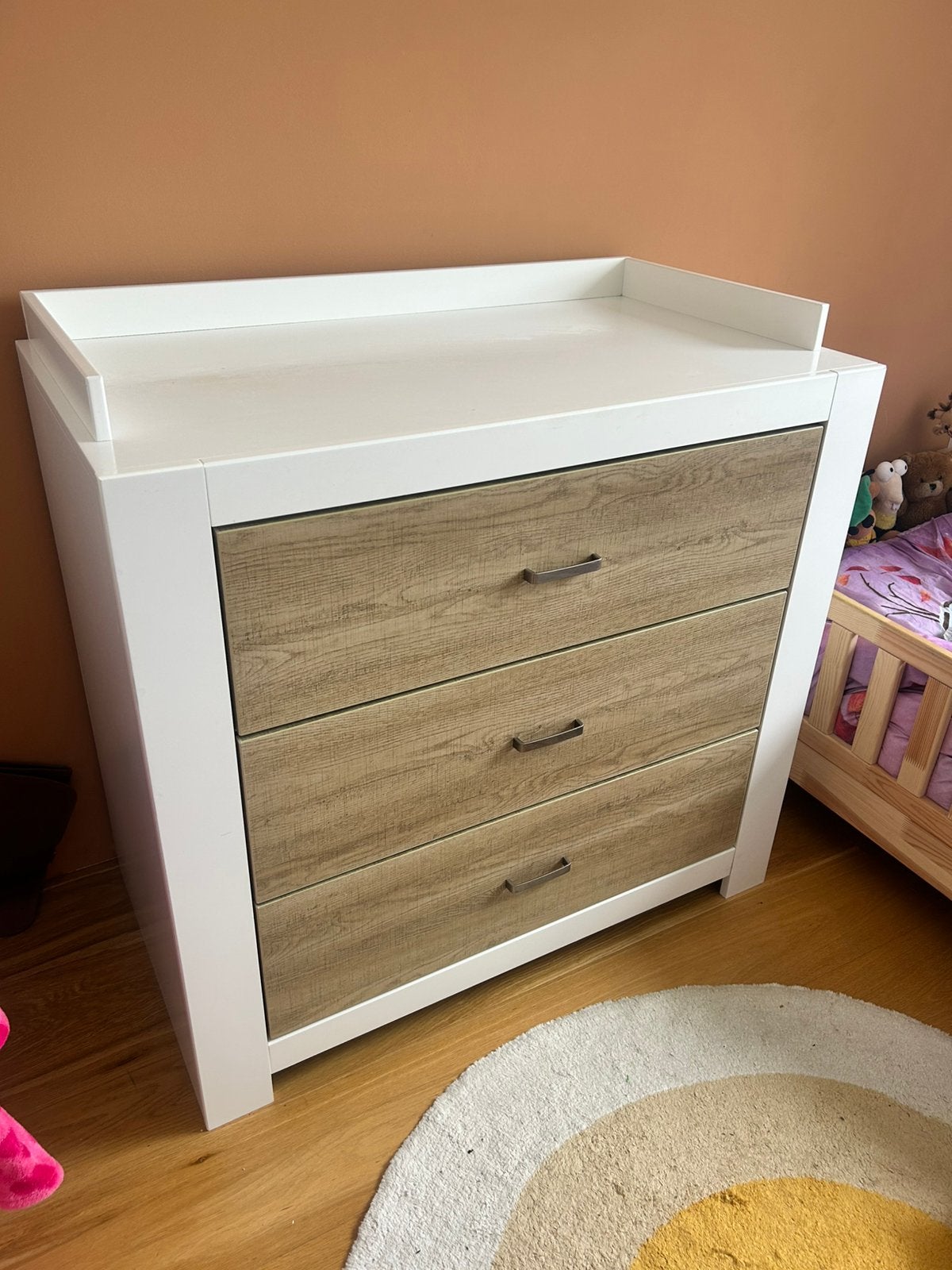 Wit houten commode, Ophalen, Gebruikt, 50 tot 70 cm, 75 tot 100 cm