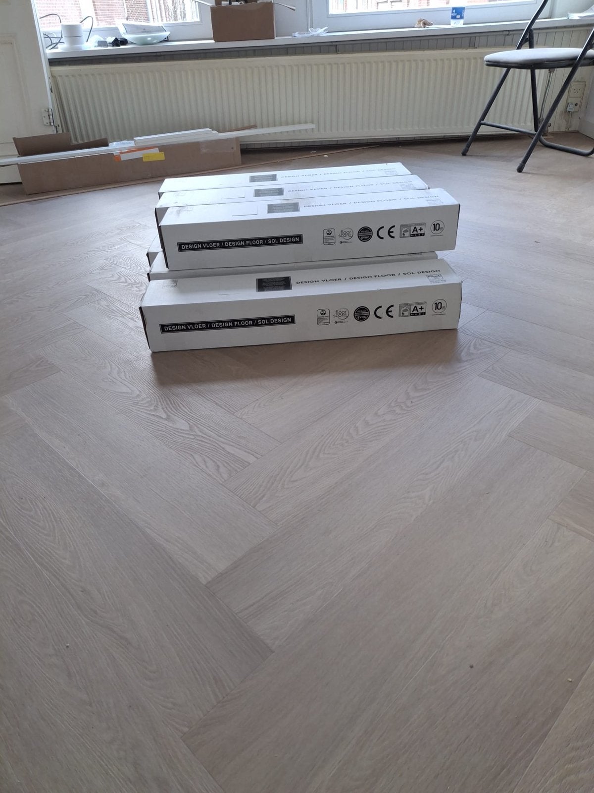 Nieuwe Design Vloer visgraat PVC- 1.71 m² per pak, Parket, Kunststof, 50 tot 150 cm, Nieuw