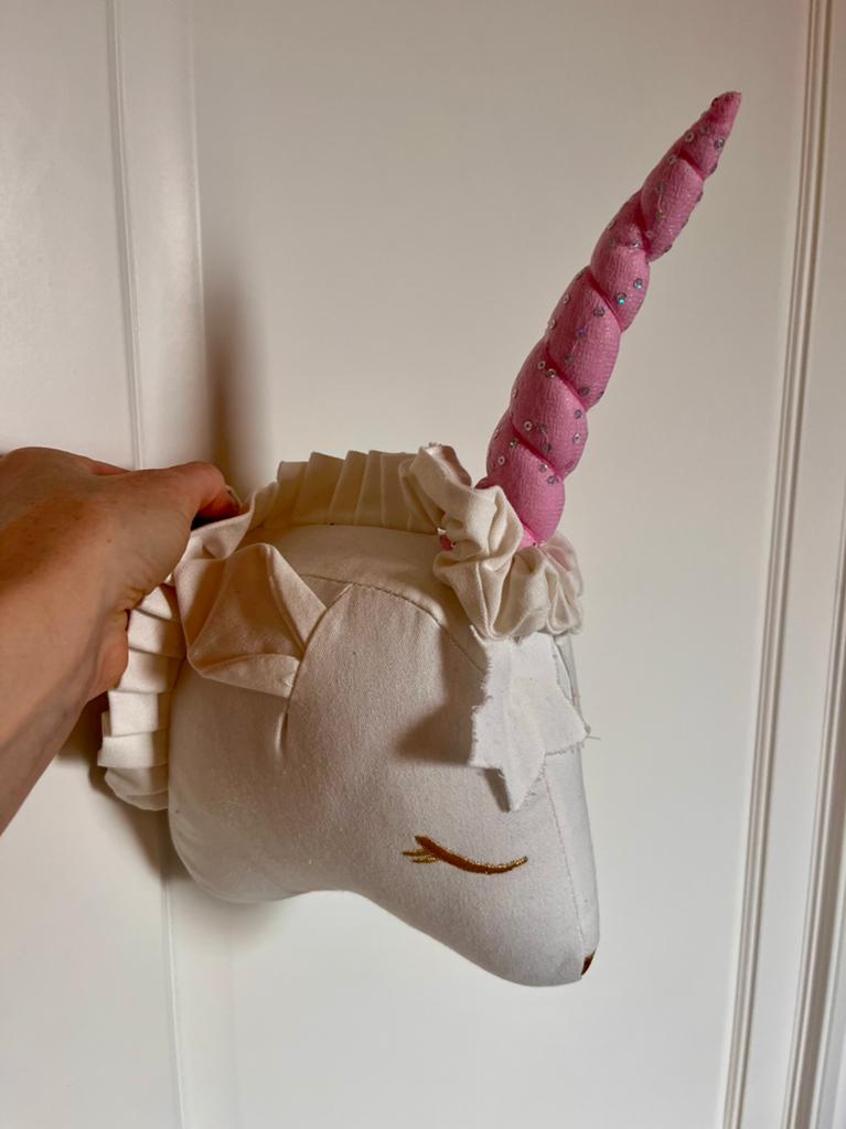 Unicorn kop met glitterhoorn muurversiering, Kinderen en Baby's, Kinderkamer | Inrichting en Decoratie, Ophalen of Verzenden, Nieuw