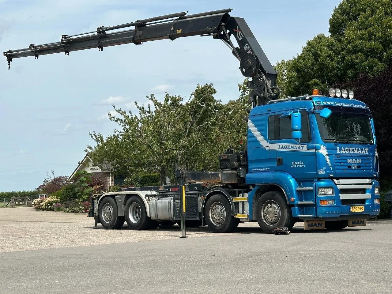 MAN TGA 35.440 8x2 HIAB 37TM!RADIO REMOTE/CONTAINER SYSTEM!, Auto's, Blauw, MAN, Origineel Nederlands, Bedrijf